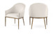 Ferro - Upholstered Dining Arm Chair With Brushed Gold Legs