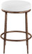 Ferro - Upholstered Backless Counter Stool With Brushed Bronze Base