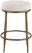 Ferro - Upholstered Backless Counter Stool With Brushed Gold Base