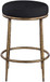 Ferro - Upholstered Backless Counter Stool With Brushed Gold Base