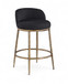 Ferro - Upholstered Counter Stool With Brushed Gold Base