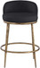 Ferro - Upholstered Counter Stool With Brushed Gold Base