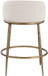 Ferro - Upholstered Counter Stool With Brushed Gold Base