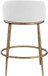 Ferro - Upholstered Counter Stool With Brushed Gold Base