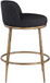 Ferro - Upholstered Counter Stool With Brushed Gold Base