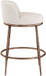 Ferro - Upholstered Counter Stool With Brushed Bronze Base