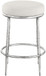 Ferro - Upholstered Backless Counter Stool With Brushed Silver Base