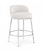 Ferro - Upholstered Counter Stool With Brushed Silver Base