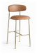 Lupita - Vegan Leather Upholstered Bar Stool With Brushed Gold Frame (Set of 2)