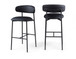 Lupita - Vegan Leather Upholstered Bar Stool With Matte Black Frame (Set of 2)