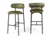 Lupita - Vegan Leather Upholstered Bar Stool With Matte Black Frame (Set of 2)