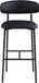 Lupita - Vegan Leather Upholstered Bar Stool With Matte Black Frame (Set of 2)