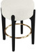 Torino - Backless Counter Stool With Brushed Black Base (Set of 2)
