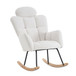 Contemporary Teddy Fabric Upholstered Nursery Rocking Glider Chair With High Backrest And Pillow