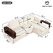 Sectional Sofa Upholstered Sofa Couch With Reversible Armrests For Living Room