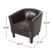 Upholstered Leather Club Chair With Flared Armrests - Brown