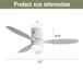Indoor / Outdoor Ceiling Fan With Blades, Reversible DC Motor, Remote Controlled LED Light - White
