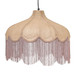 Buchanan - Jute Fringed Scalloped Pendant Light - Pink