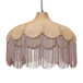 Buchanan - Jute Fringed Scalloped Pendant Light - Pink