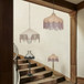 Buchanan - Jute Fringed Scalloped Pendant Light - Pink