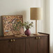 Lamia - Burl and Raffia Designer Table Lamp - Natural