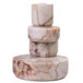 Marble Stacked Candle Holder - White Brown