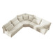 5 Seater L Shaped Sectional Sofa With Curved Corner, 7 Pillows