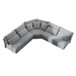 5 Seater L Shaped Sectional Sofa With Curved Corner, 7 Pillows