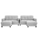 Modern Sectional Sofa U-Shaped With Movable Ottomans, tooth Speakers, LED Lights And Modular Storage