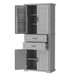 Multi Functional Storage Cabinet With Adjustable Shelves, 2 Drawers, Door Shelves