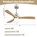 Indoor Ceiling Fan With Dimmable LED Light, 6 Speed Remote ControlLED DC Motor, Reversible Blades