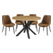 Strata - 5 Piece Dining Room Set (Table & 4 Side Chairs) - Black / Light Brown