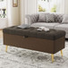 Modern Tufted Storage Ottoman Bench With Metal Legs