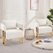 Modern Classic Design Decorative Chair Teddy Fleece Upholstered And Metal Foot