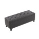 Button-Tufted Storage Ottoman With Safety Close Hinge