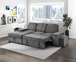 Kevin Gray Sectional With Pull-Out Bed