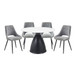 Thea - 5 Piece Dining Room Set (Table & 4 Side Chairs) - Black / Gray