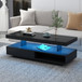 LED Coffee Table With 2 Drawers And Display Shelves