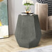 Modern Hammered Iron Geometric End Table