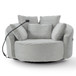 Swivel Accent Barrel Chair With Adjustable Phone Holder, 5 Pillows For Living Room