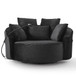 Swivel Accent Barrel Chair With Adjustable Phone Holder, 5 Pillows For Living Room