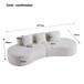 Curved Boneless Couch, Half Moon Sofa, 5 Seat Couch With High Density Foam Filled For Living Room - White