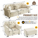 Upholstered Sofa Set With Nailhead Trim And Rolled Armrests, Includes Pillows