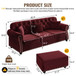 Upholstered Sofa Set With Nailhead Trim And Rolled Armrests, Includes Pillows