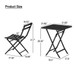 3 Piece Patio Bistro Set Of Foldable Square Table And Chairs