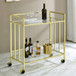 Cara - 2-tier Rectangular Glass Shelf Metal Bar Cart