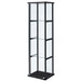 Cyclamen - 4-Shelf Clear Glass Curio Display Cabinet - Black