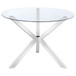 Vance - Round Glass Top Asterisk Dining Table - Chrome