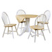 Allison - 5 Piece Round Drop Leaf Dining Table Set - White