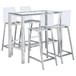 Tolbert - 5 Piece Bar Set With Acrylic Chairs - Clear And Chrome